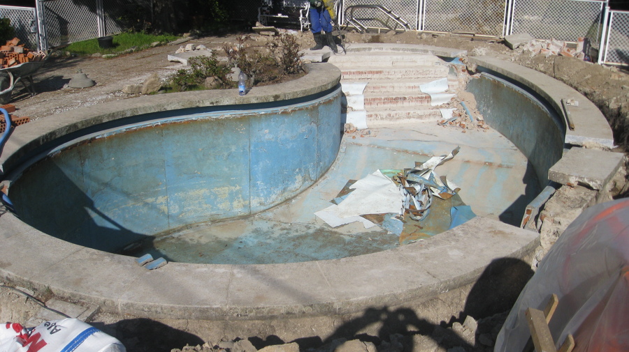 Reforma de piscina con revestimento de tela armada