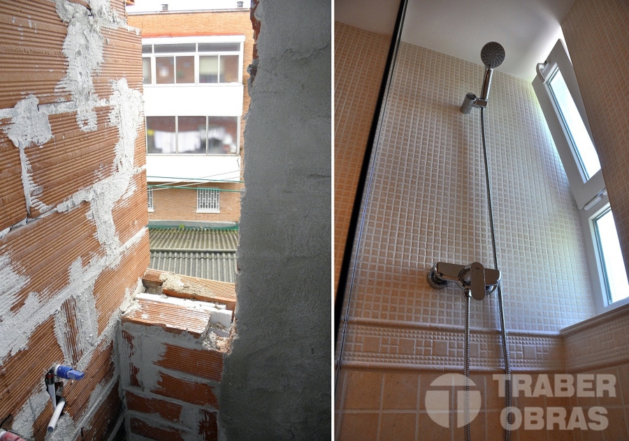 Reforma integral de vivienda por Traber Obras - baño antes y después.