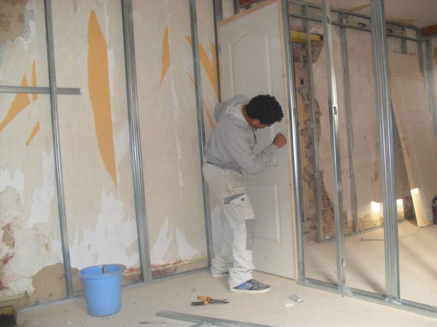 reforma integral, tabiques y puertas con pladur