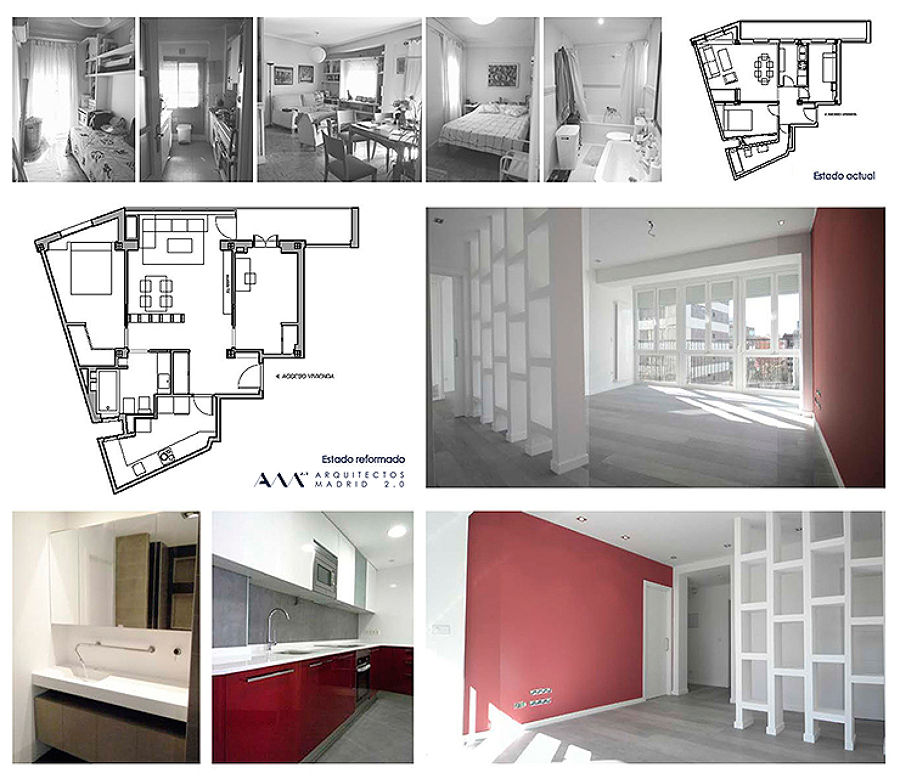 Reforma y Decoración de apartamento por Arquitectos Madrid 2.0