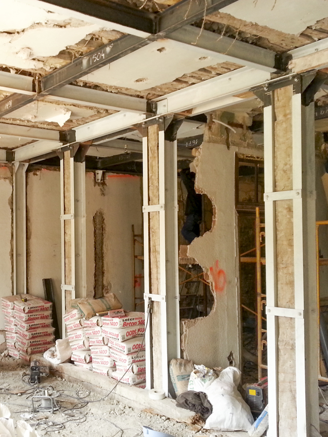 REFUERZO DE ESTRUCTURA APERTURA HUECO EN MURO PROCESO DE EJECUCIÓN 3/3