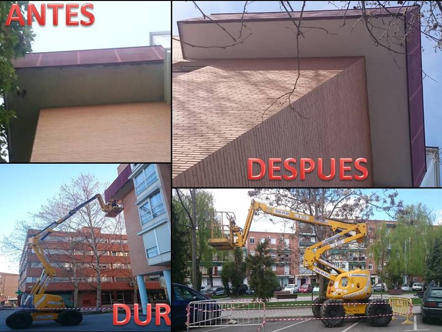 Rehabilitación de bandeja de terraza de fachada en Madrid
