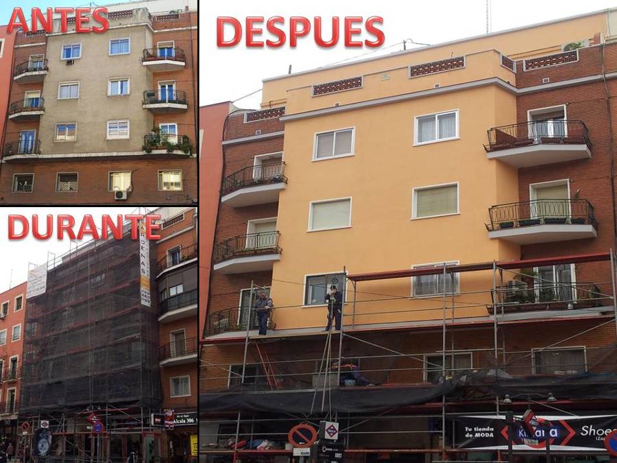 Rehabilitación fachada calle alcala en Madrid