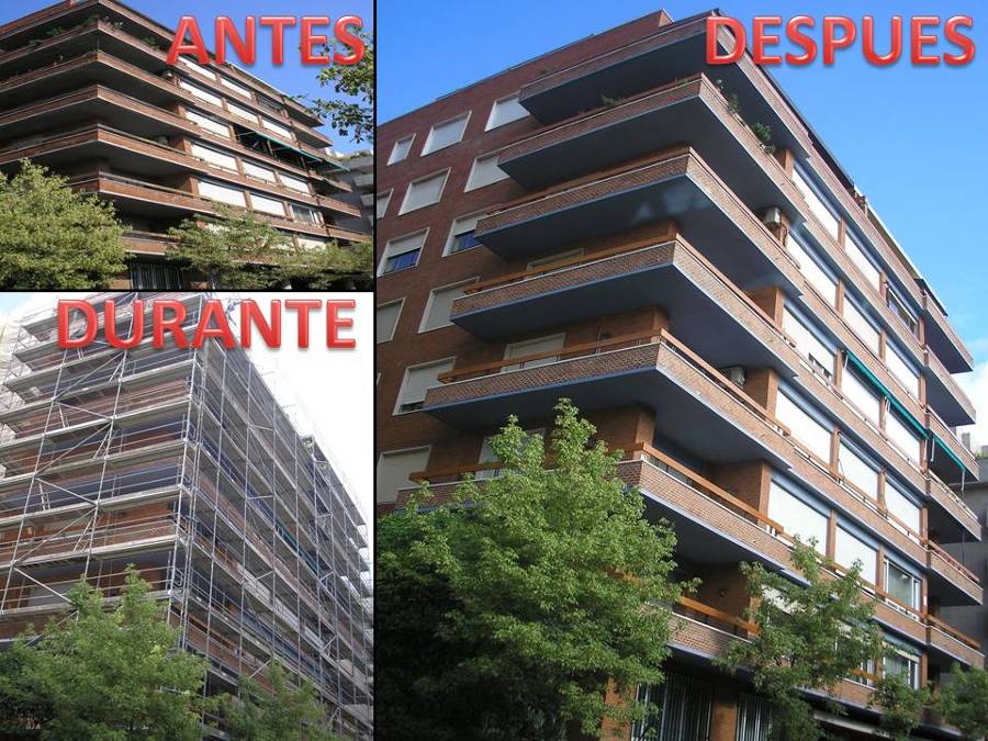 Rehabilitación fachada de ladrillo visto en Madrid