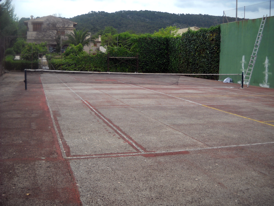rehabilitacion y pintura pista de tenis