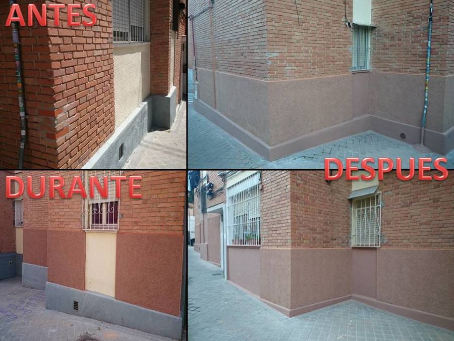 Rehabilitación zocalo de fachada en Madrid