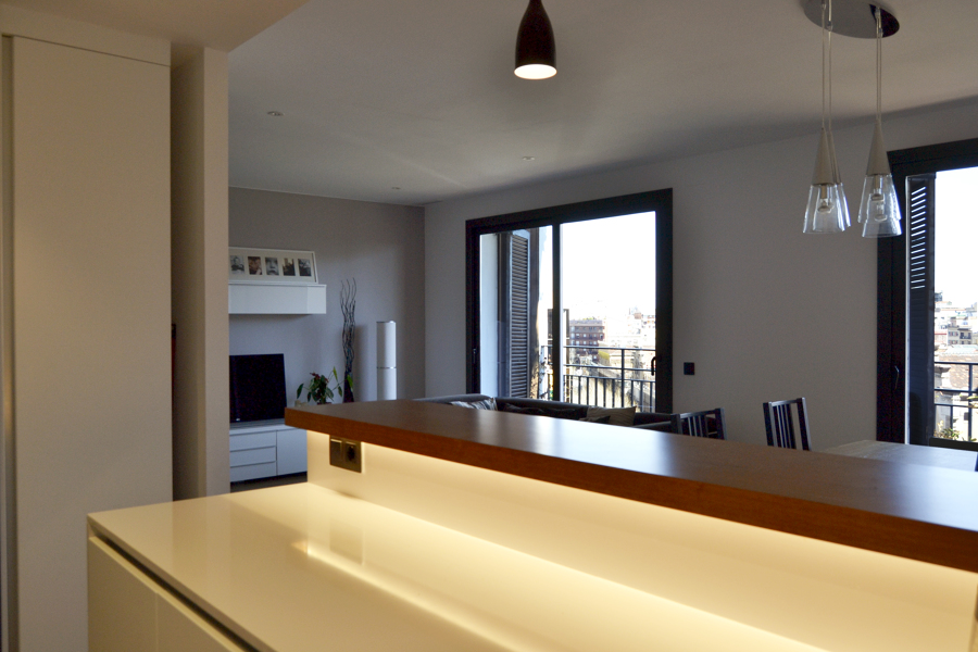 relación cocina - estar