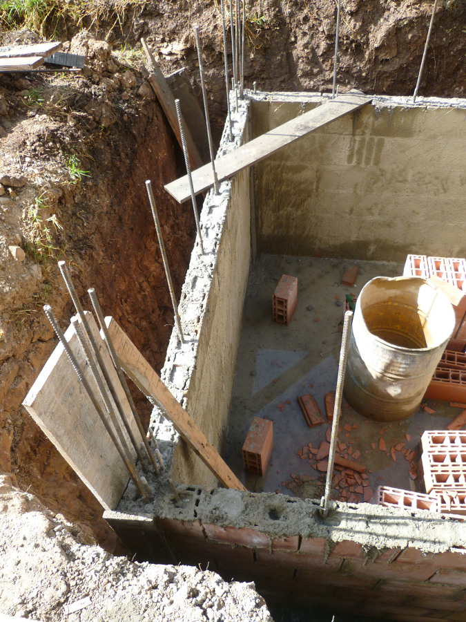 relleno de ladrillos con hormigon