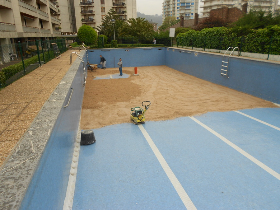 Relleno de material granular.