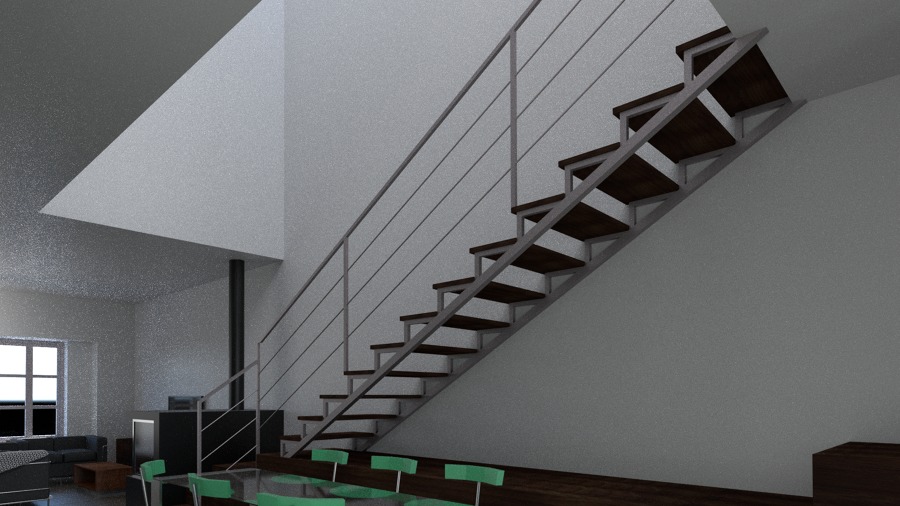 Render doble altura sobre comedor