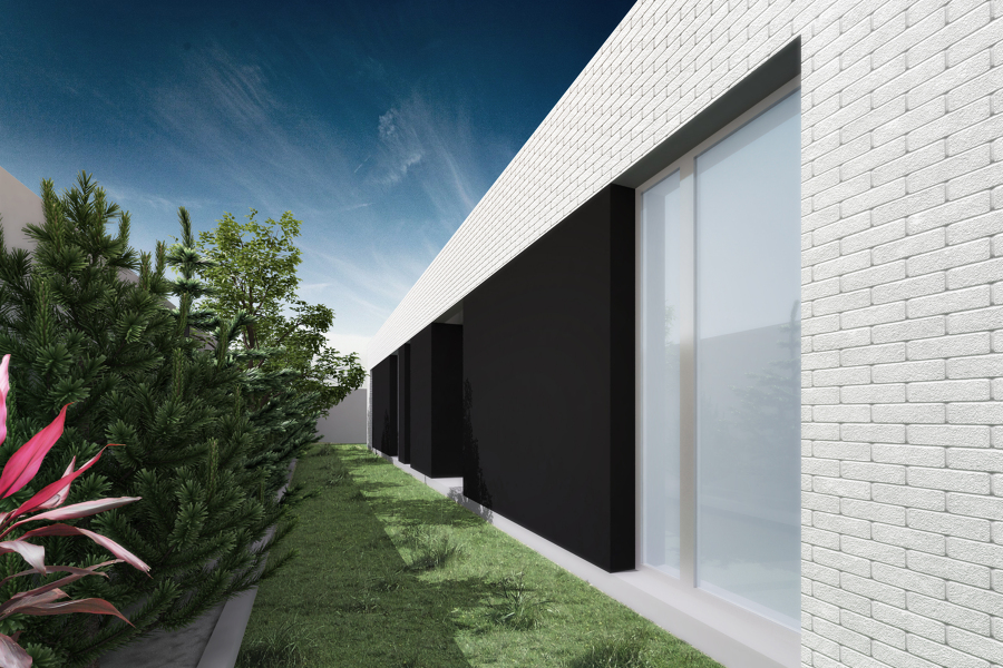 Render fachada habitaciones