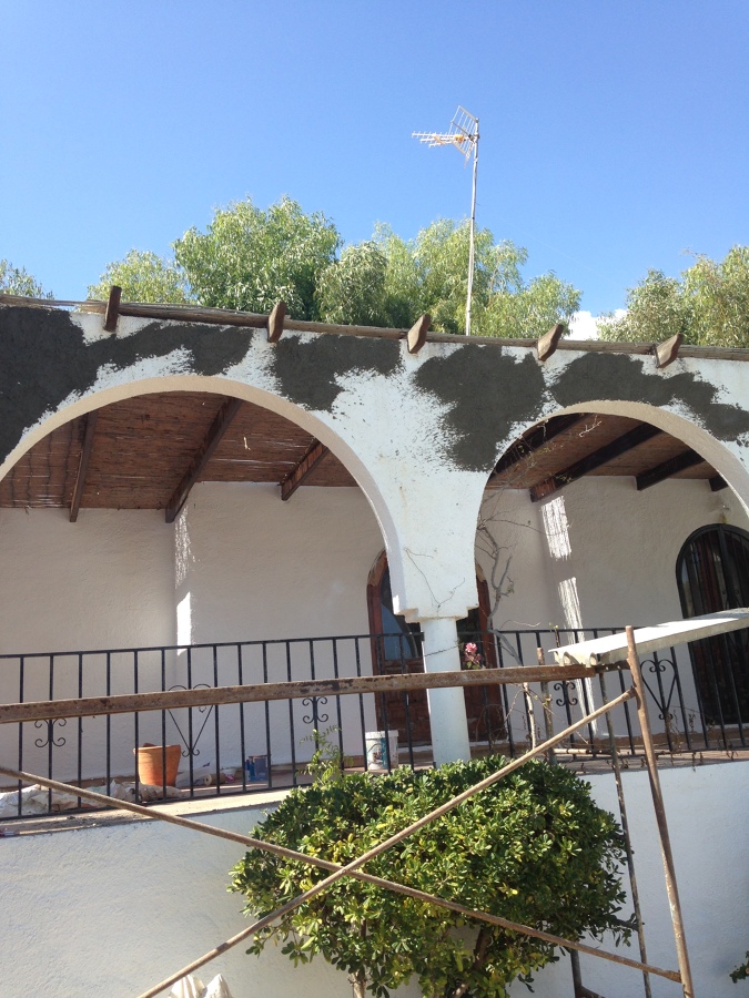 Renovación de mortero seco en fachada