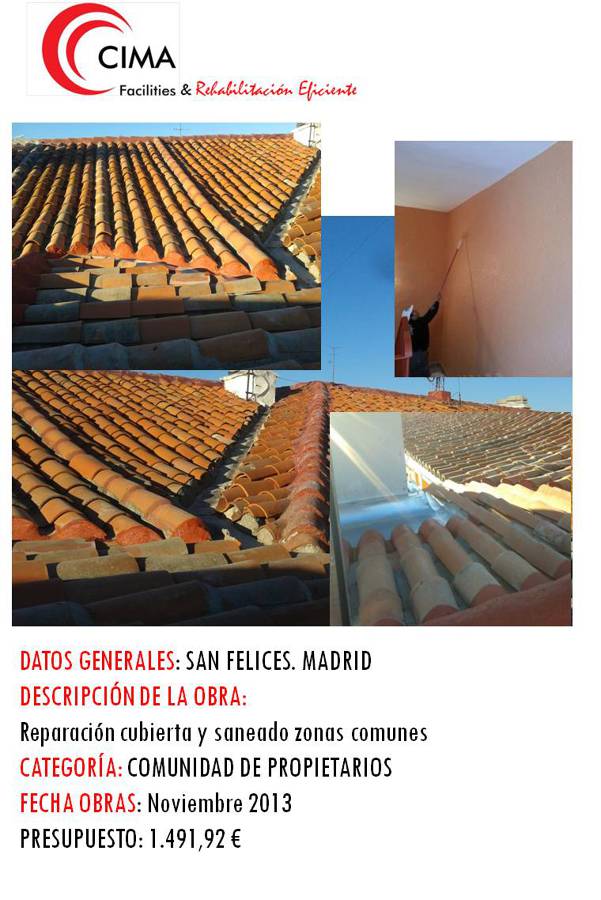 Reparación Cubierta y saneado zonas comunes