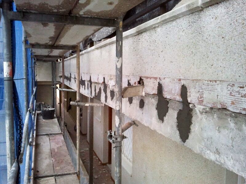 Reparación de grietas en cantos de forjado