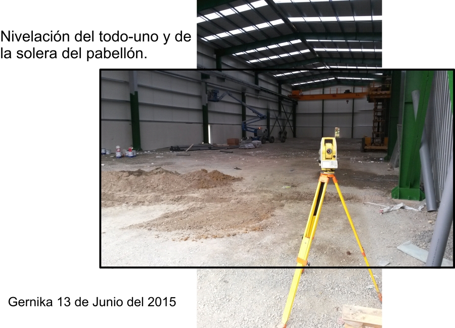 Replanteos para la construcción de un pabellón.