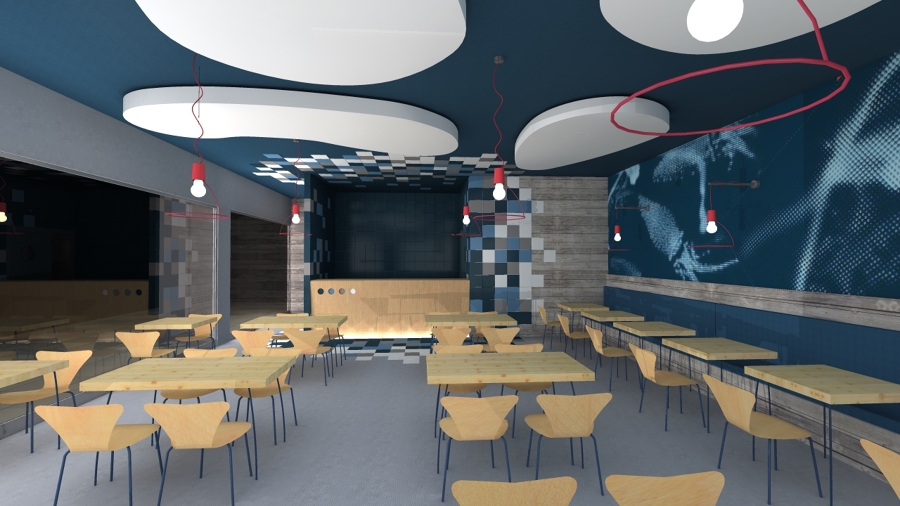 RESTAURANTE COMIDA RAPIDA - PERSPECTIVA INTERIOR
