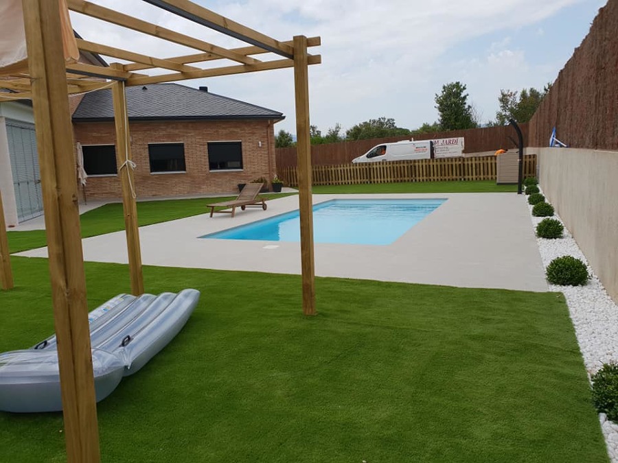 Resultado final del césped artificial