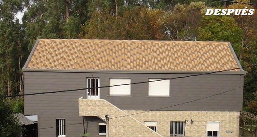 Revestimiento de fachada de pvc y cambio de cubierta