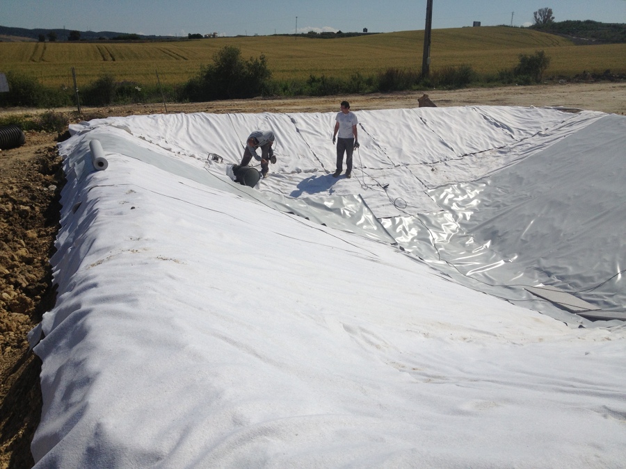 Revestimiento de la balsa