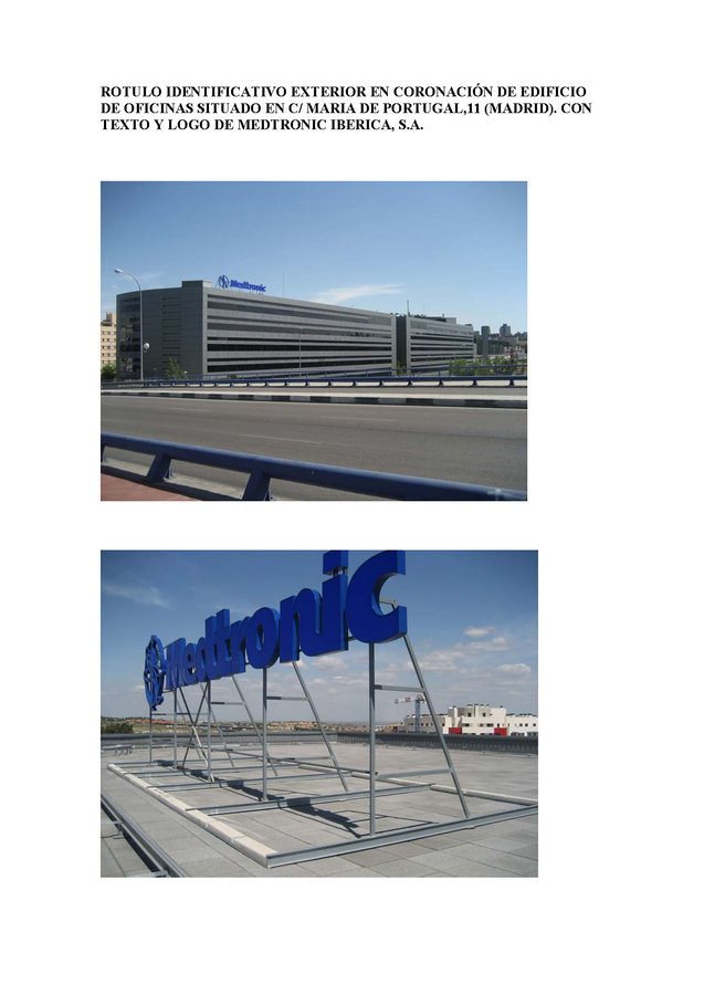 ROTULO MEDTRONIC EN SANCHINARRO-MADRID