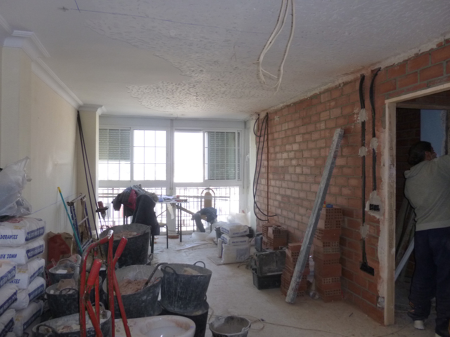 Sala de estar en obras