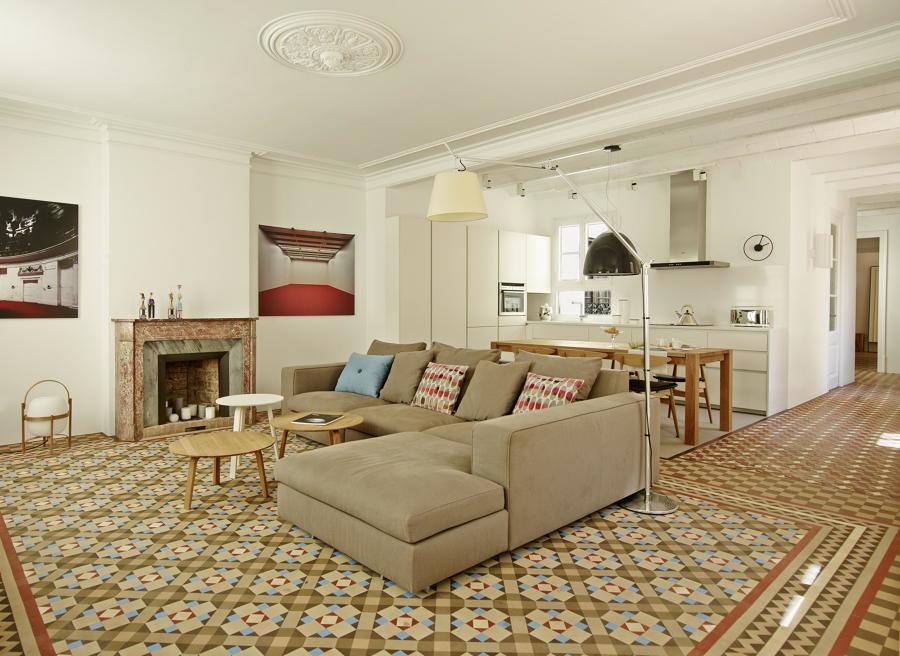 Salón con suelo hidraúlico