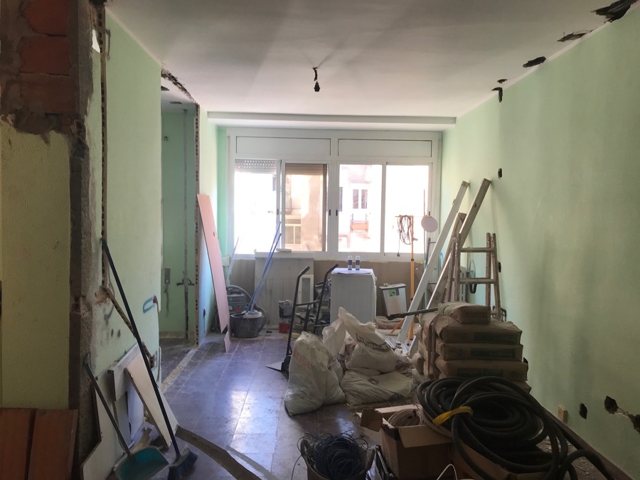 Salón a mitad de obra