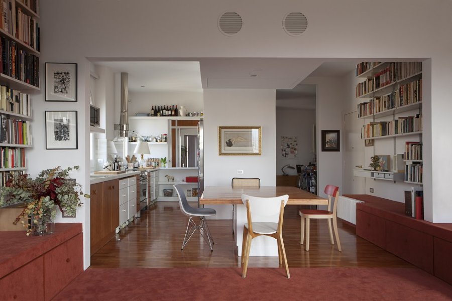 salón abierto a la cocina