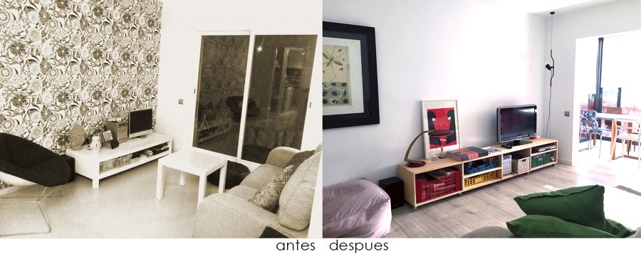 Salón, antes y después