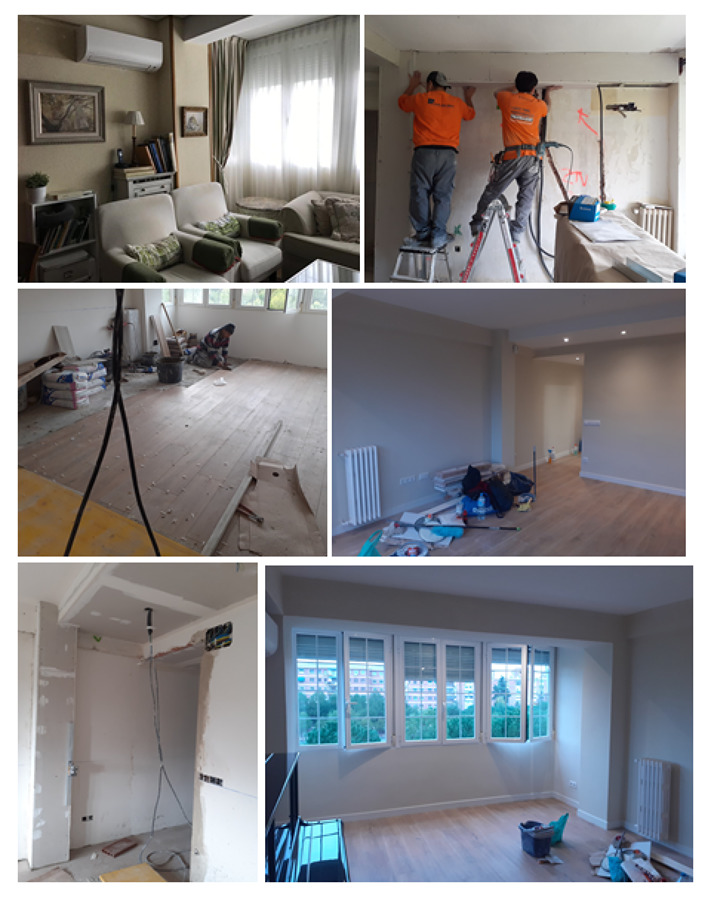 Salón, antes y después