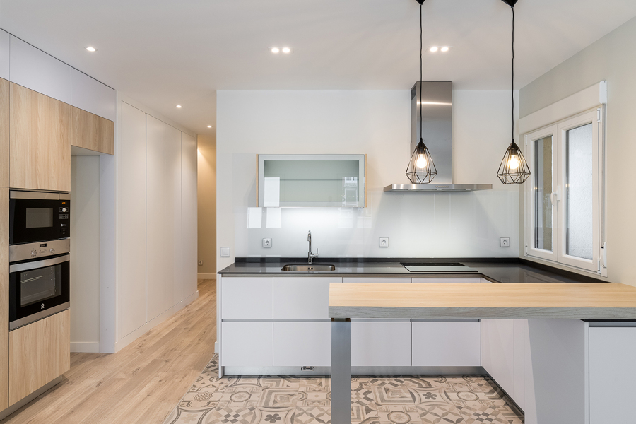 Salón - comedor cocina de estilo vintage