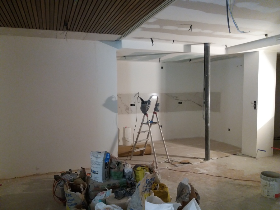 salon con cocina abierta