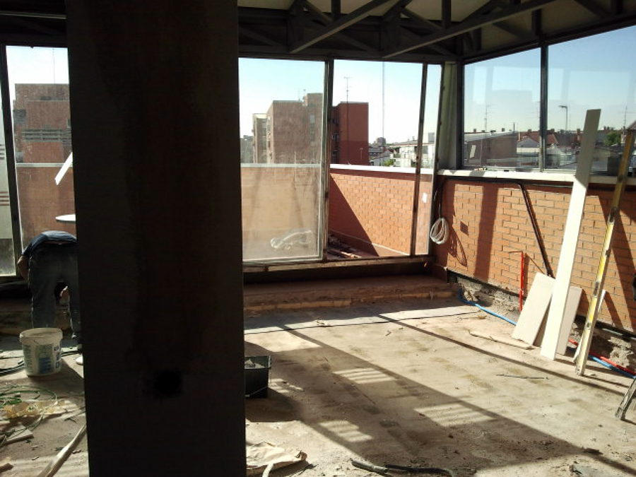 Salón durante la reforma