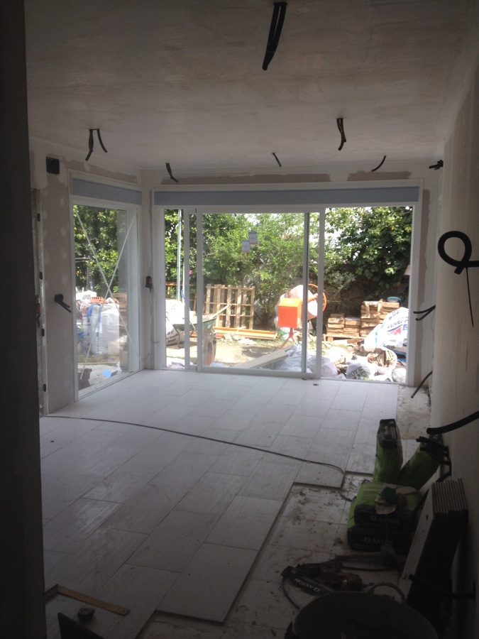 Salón en obra.