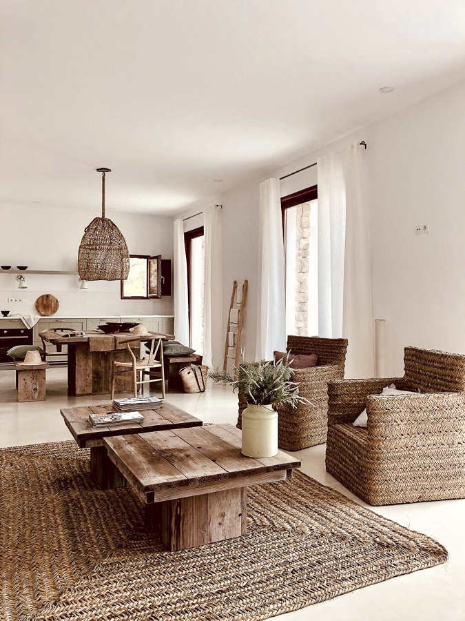 Salón estilo Wabi Sabi