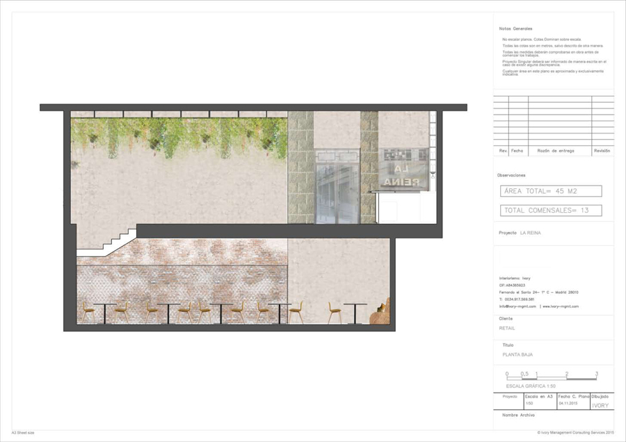 Sección B-B´  Restaurante Delibar La Reina