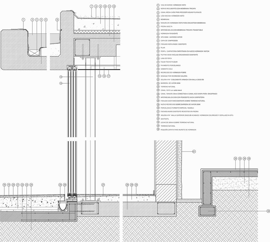 Sección constructiva
