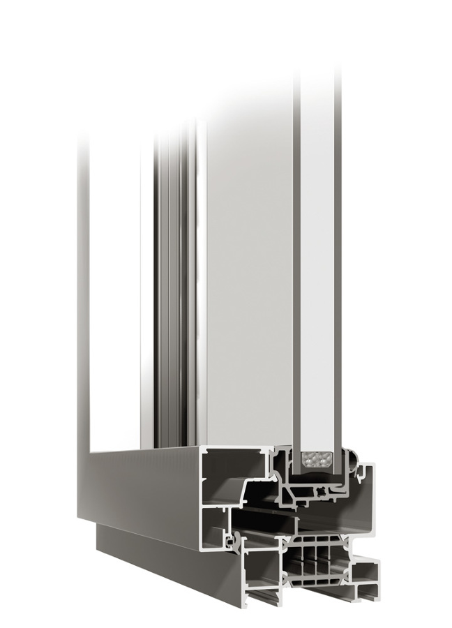 Sección ventana de aluminio