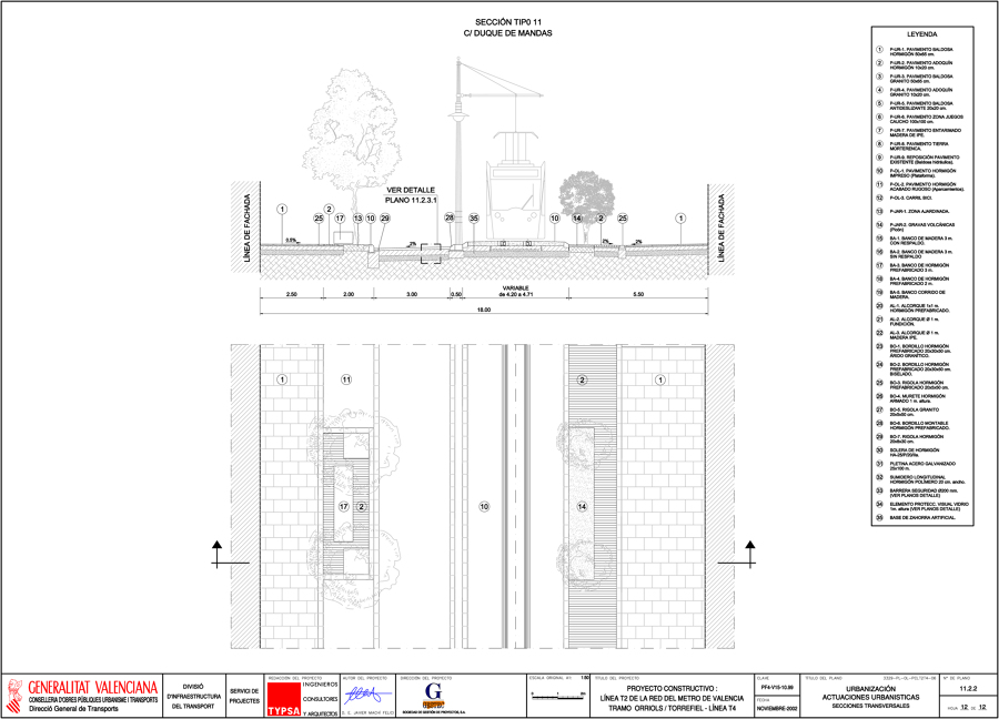 Seccion y planta de pavimentos
