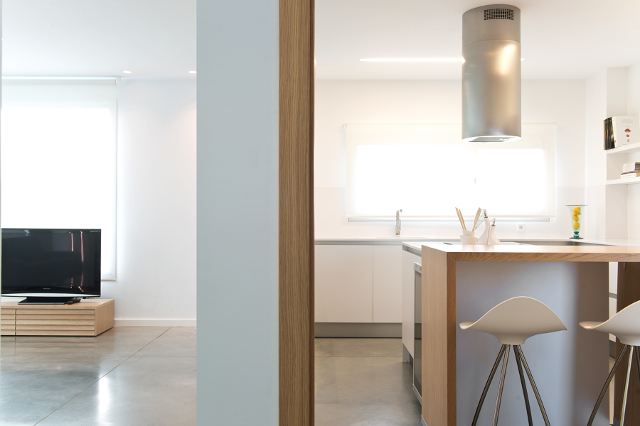 Separación entre el salón y la cocina