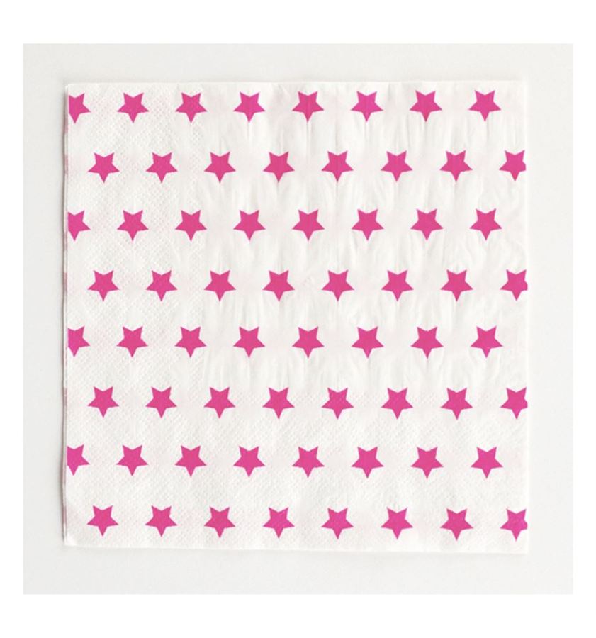 Servilleta estrellas fucsia