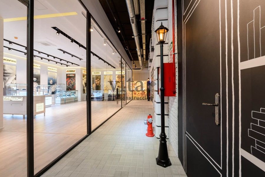 Showroom recreando una calle de Londres