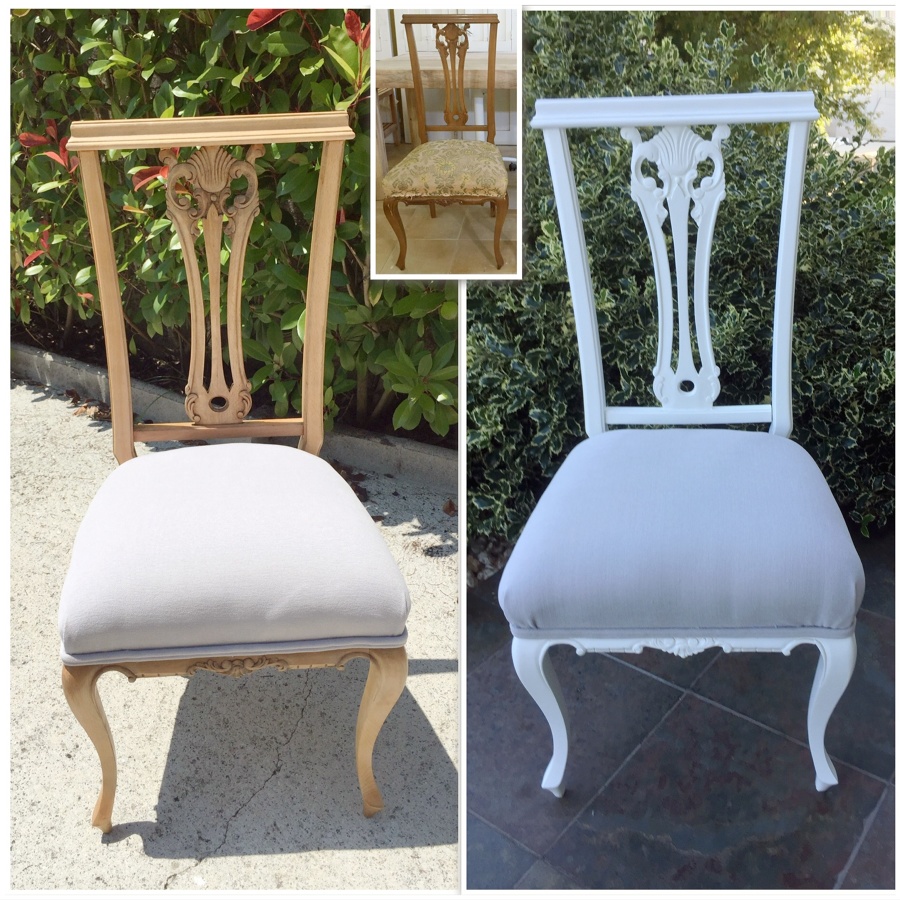 Silla restaurada, actualizada y retapizada