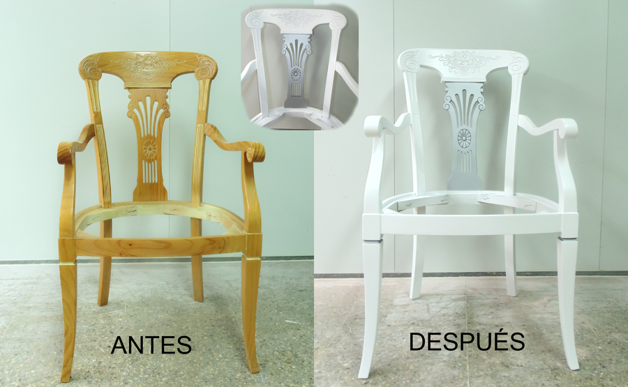 Sillón salón con detalle plata