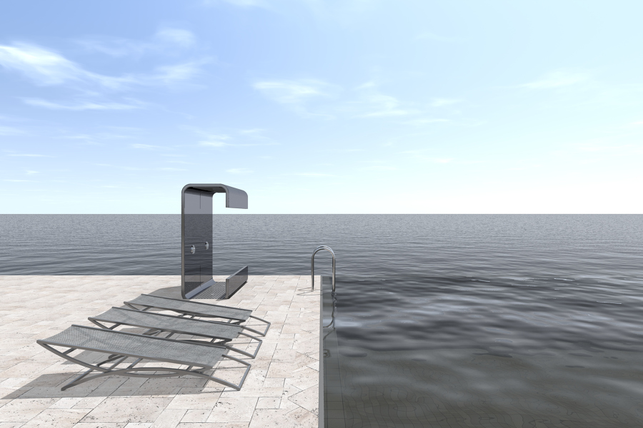 Simulación frente a piscina infinita