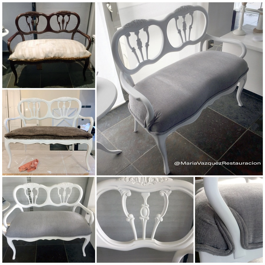 Sofá restaurado y retapizado