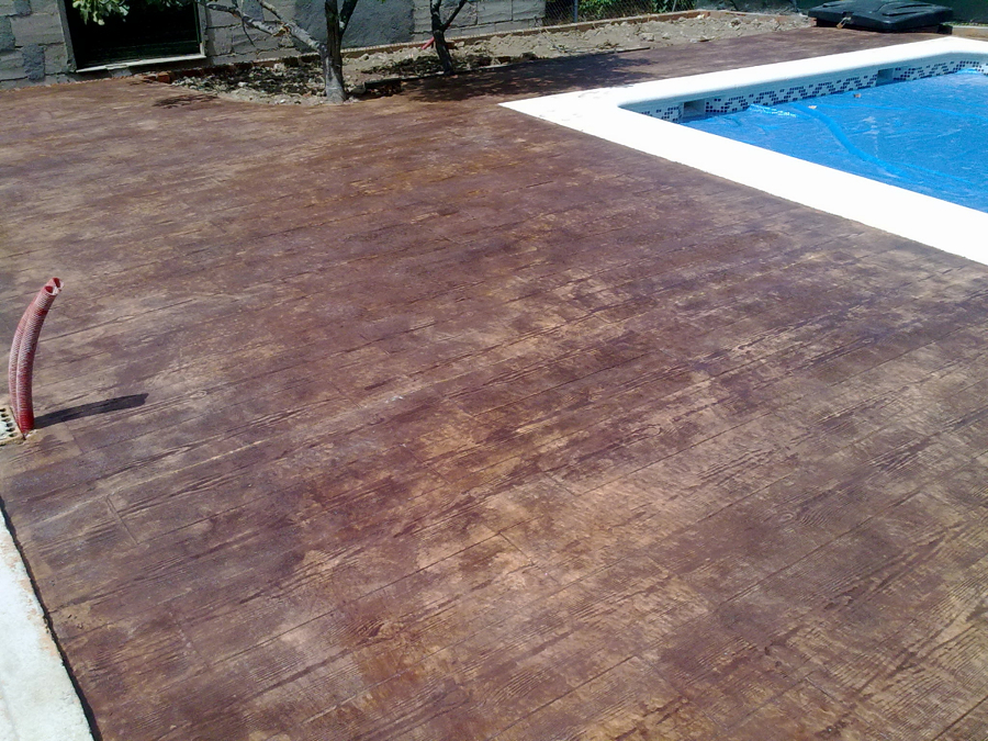 Solera de hormigon impreso en Piedralaves, Avila.