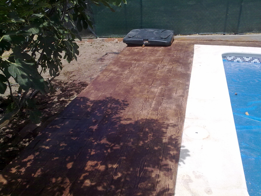 Solera de hormigon impreso en Piedralaves, Avila.