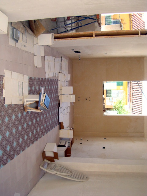 Solería hidráulica en cocina