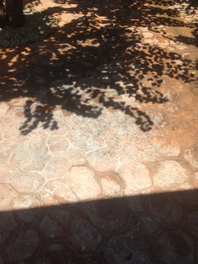 Suelo de exterior antes de la limpieza
